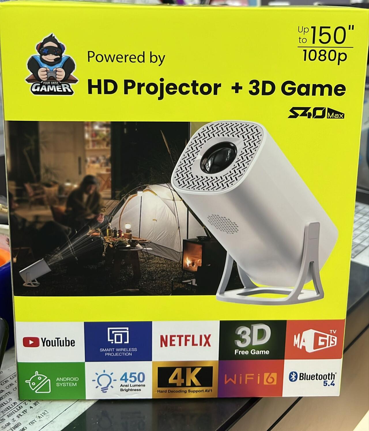 🎮 Proyector HD con videojuegos + 🎁 ¡2 Mandos Inalámbricos de REGALO!