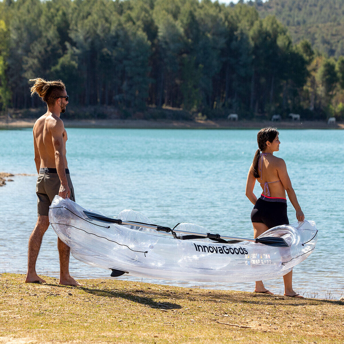 Kayak Transparente Hinchable con Accesorios – InnovaGoods | Visión 360º & Aventura Inolvidable 🌊