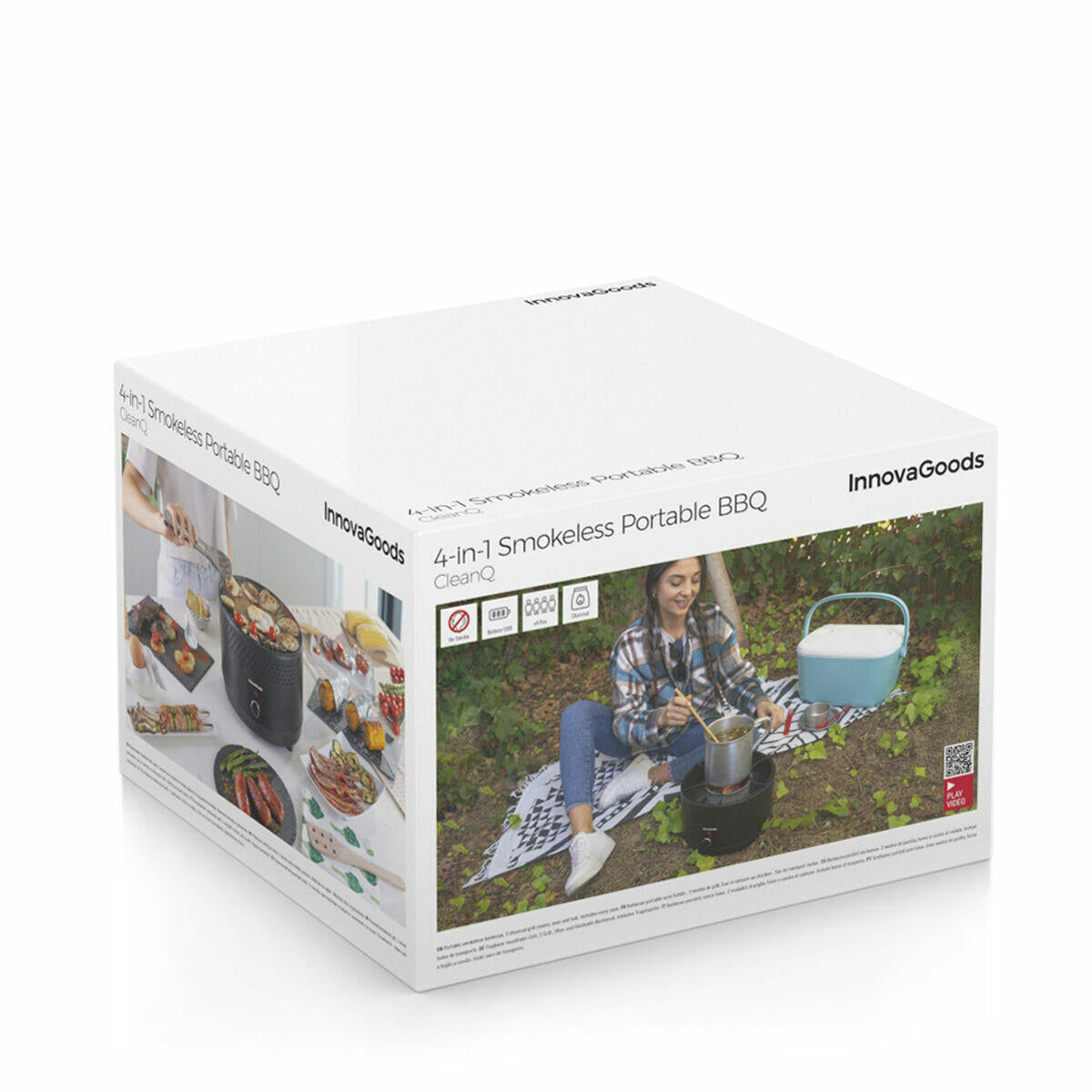 Barbacoa de Carbón Sin Humo Portátil CleanQ InnovaGoods + Bolsa y Pinzas GRATIS 🎁