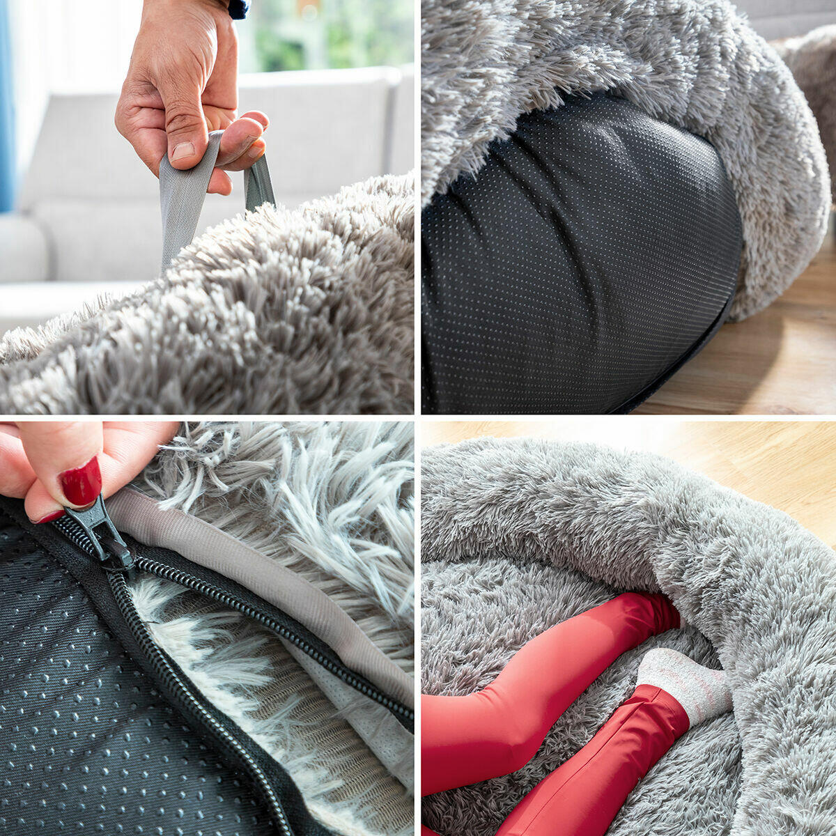 Cama de Perro para Humanos XXL – Human Dog Bed | InnovaGoods Grey | Máximo Relax Antiestrés