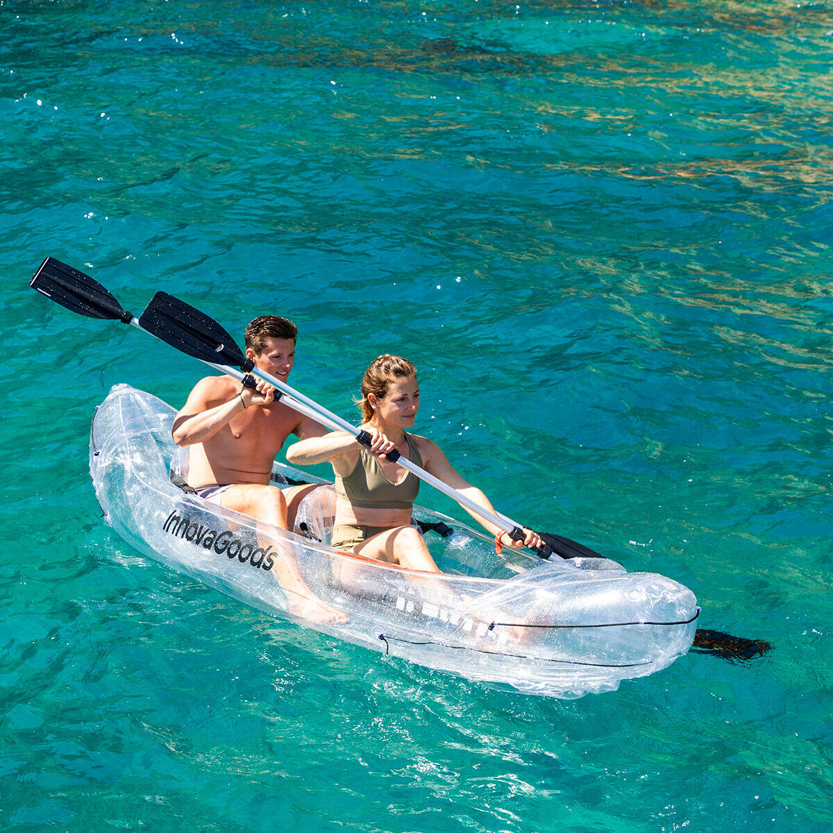 Kayak Transparente Hinchable con Accesorios – InnovaGoods | Visión 360º & Aventura Inolvidable 🌊
