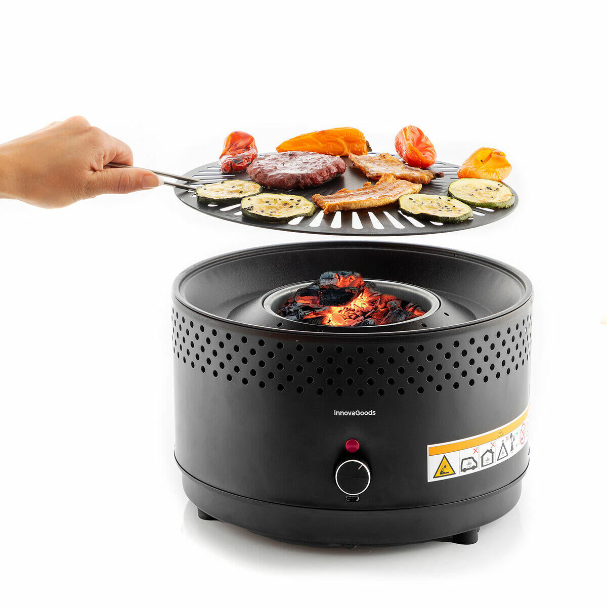 Barbacoa de Carbón Sin Humo Portátil CleanQ InnovaGoods + Bolsa y Pinzas GRATIS 🎁