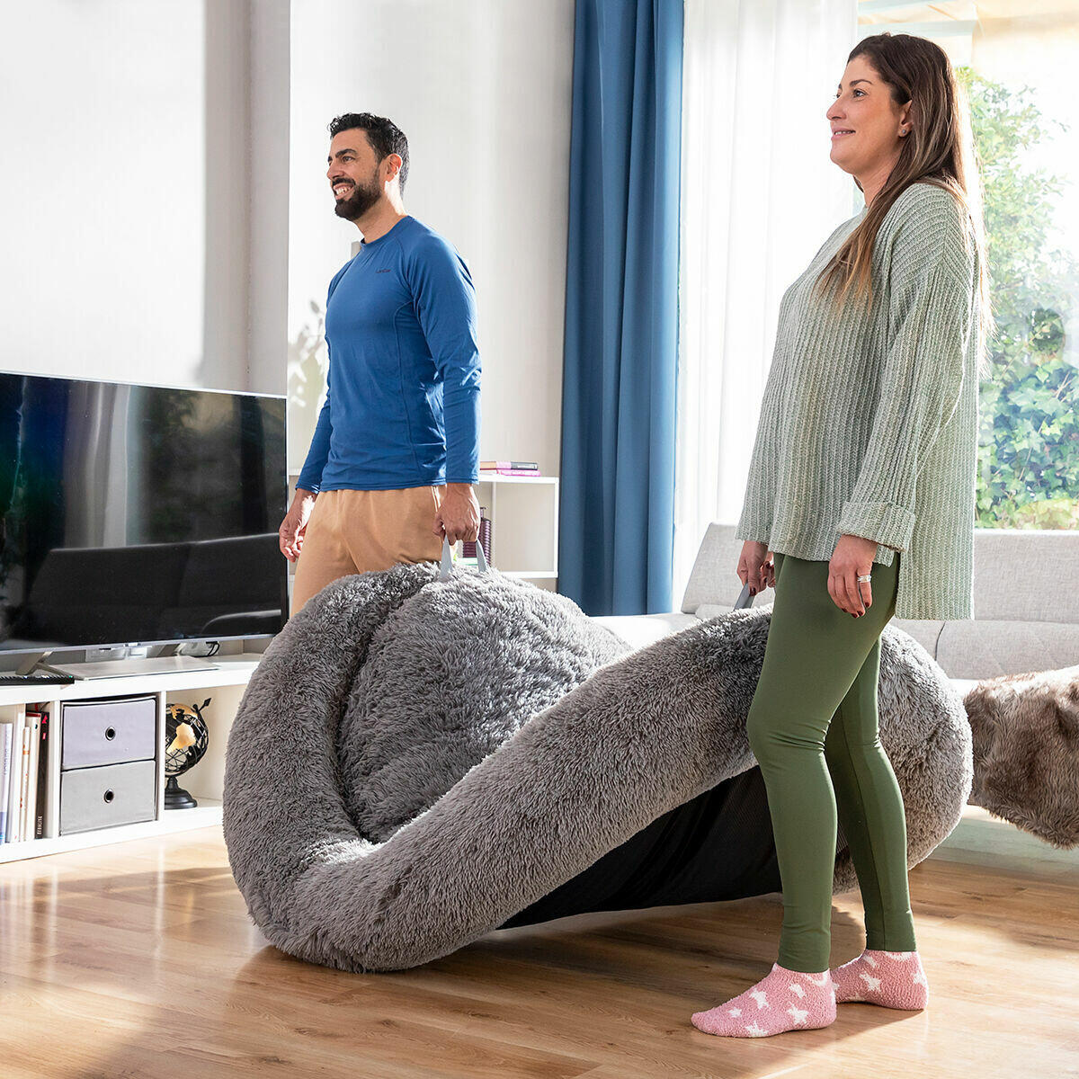 Cama de Perro para Humanos XXL – Human Dog Bed | InnovaGoods Grey | Máximo Relax Antiestrés