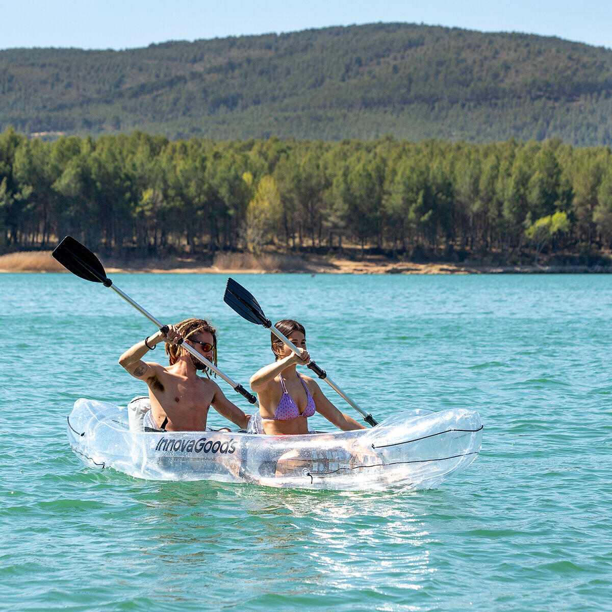 Kayak Transparente Hinchable con Accesorios – InnovaGoods | Visión 360º & Aventura Inolvidable 🌊