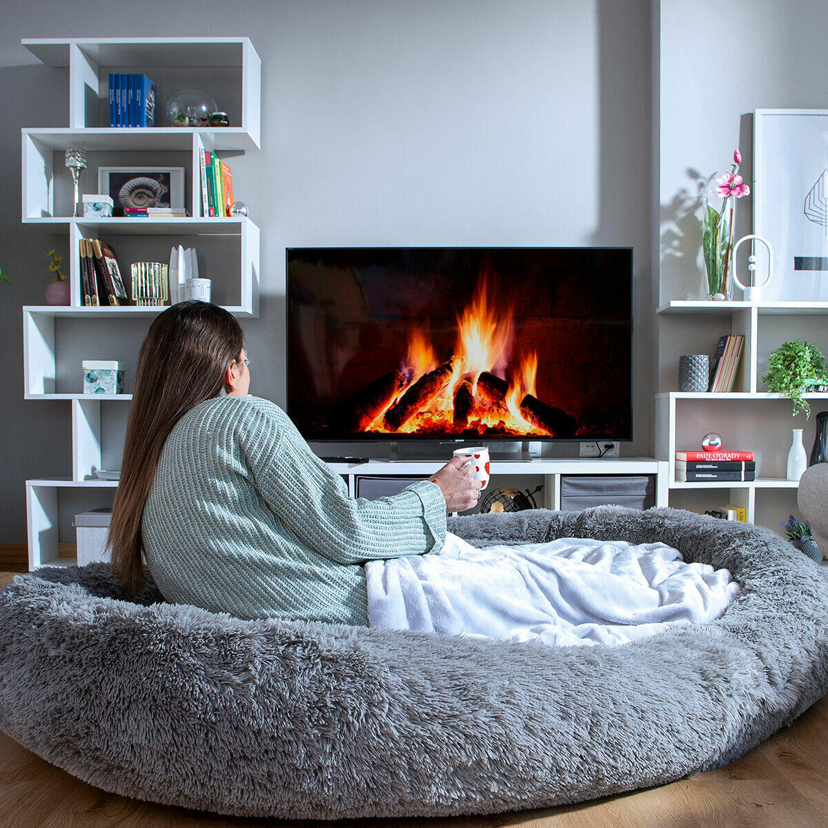 Cama de Perro para Humanos XXL – Human Dog Bed | InnovaGoods Grey | Máximo Relax Antiestrés
