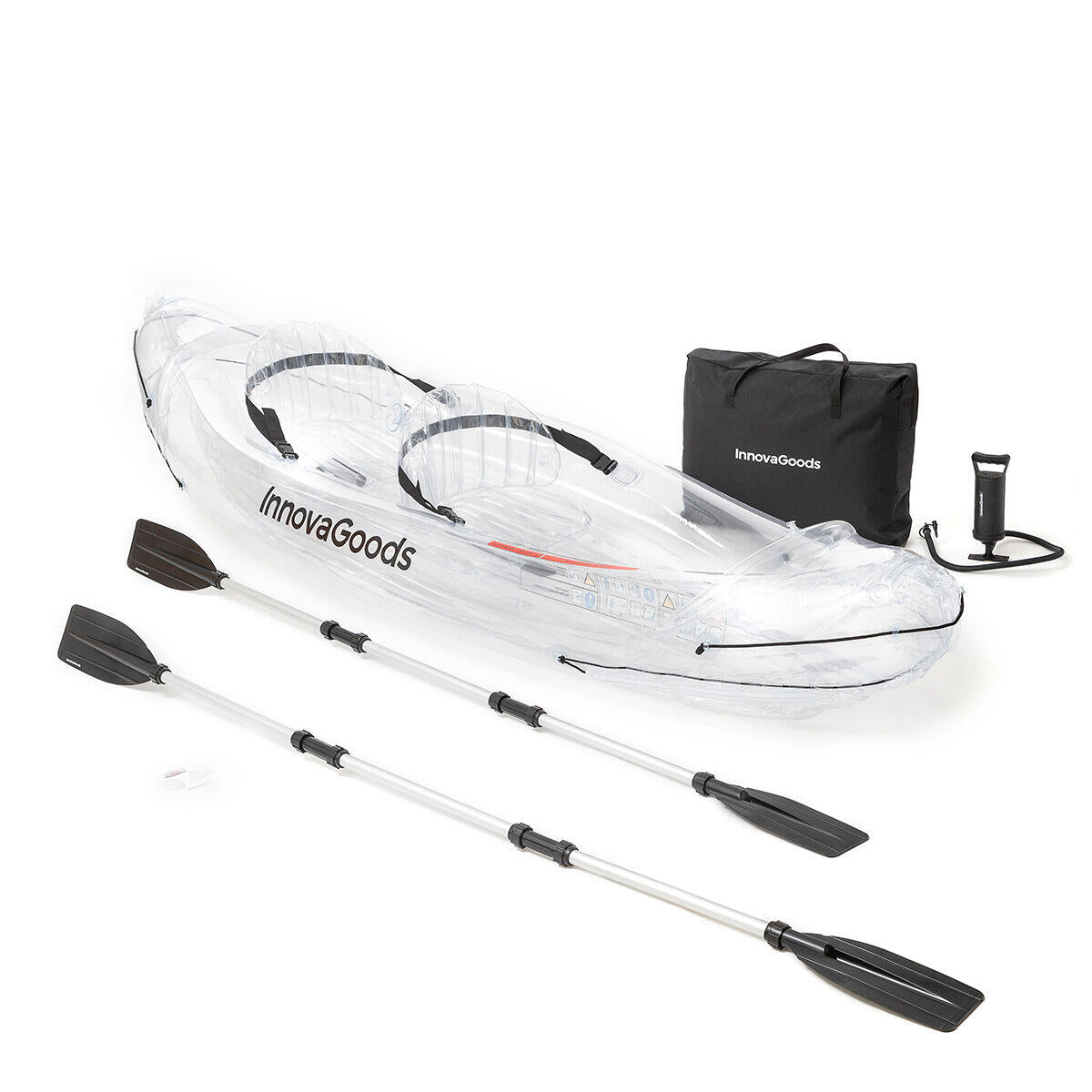 Kayak Transparente Hinchable con Accesorios – InnovaGoods | Visión 360º & Aventura Inolvidable 🌊