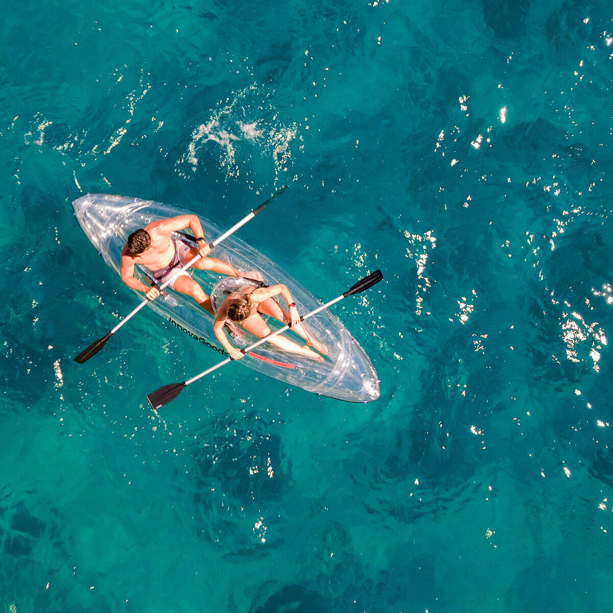 Kayak Transparente Hinchable con Accesorios – InnovaGoods | Visión 360º & Aventura Inolvidable 🌊